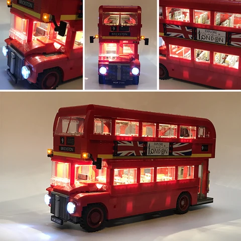 Conjunto de Luz Led para Lego Técnica Londres Ônibus Construção Tijolos Compatível 21045 Criador Cidade Blocos Brinquedos Presentes Apenas Luz Led 10258