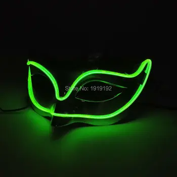 

Hot sales EL wire Masks Halloween Fox Mask glowing EL wire Festival LED Glowing Party DJ dance Carnival Masks accessories