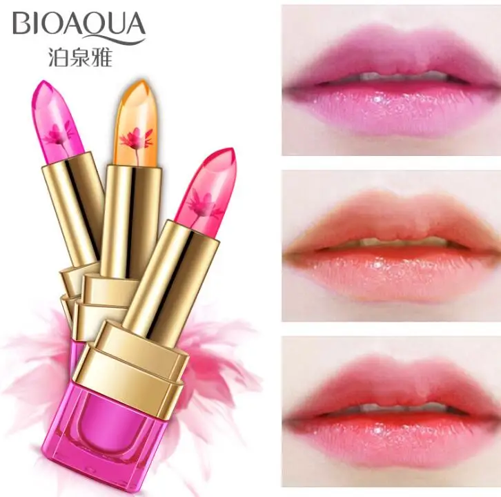 Waterproof Flower LipStick Flowers Transparent Color Changing Lipstick