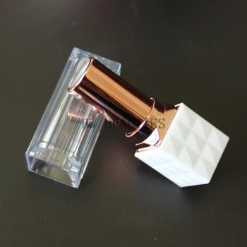 

100Pcs/Lot Empty Square Rose Gold Lip Gloss Containers Luxury Beauty Lip Balm Lipstick Tubes Lip Balm Tube Containers