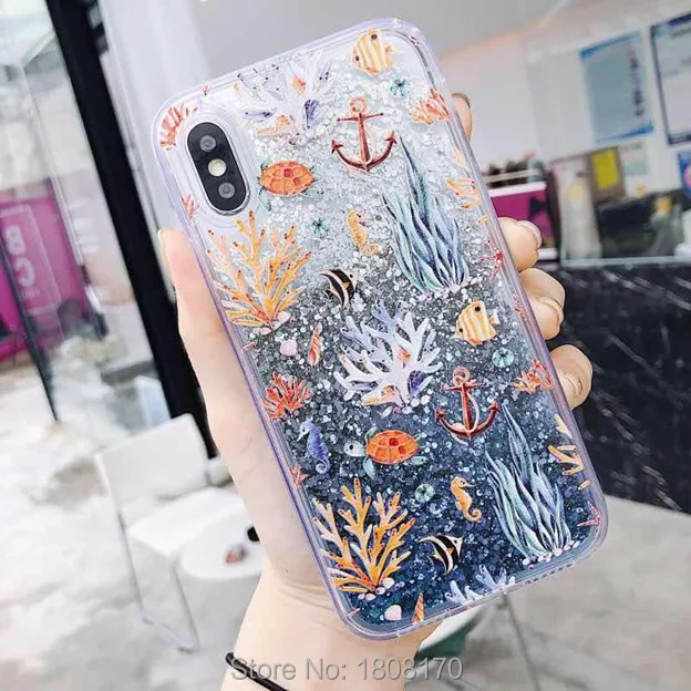 Мягкий чехол из ТПУ с жидким дельфином для Iphone X 8 7 6 6S Plus Xiaomi MI 5X A1 6X A2 MIX2S MIX 2S Redmi 5 NOTE5