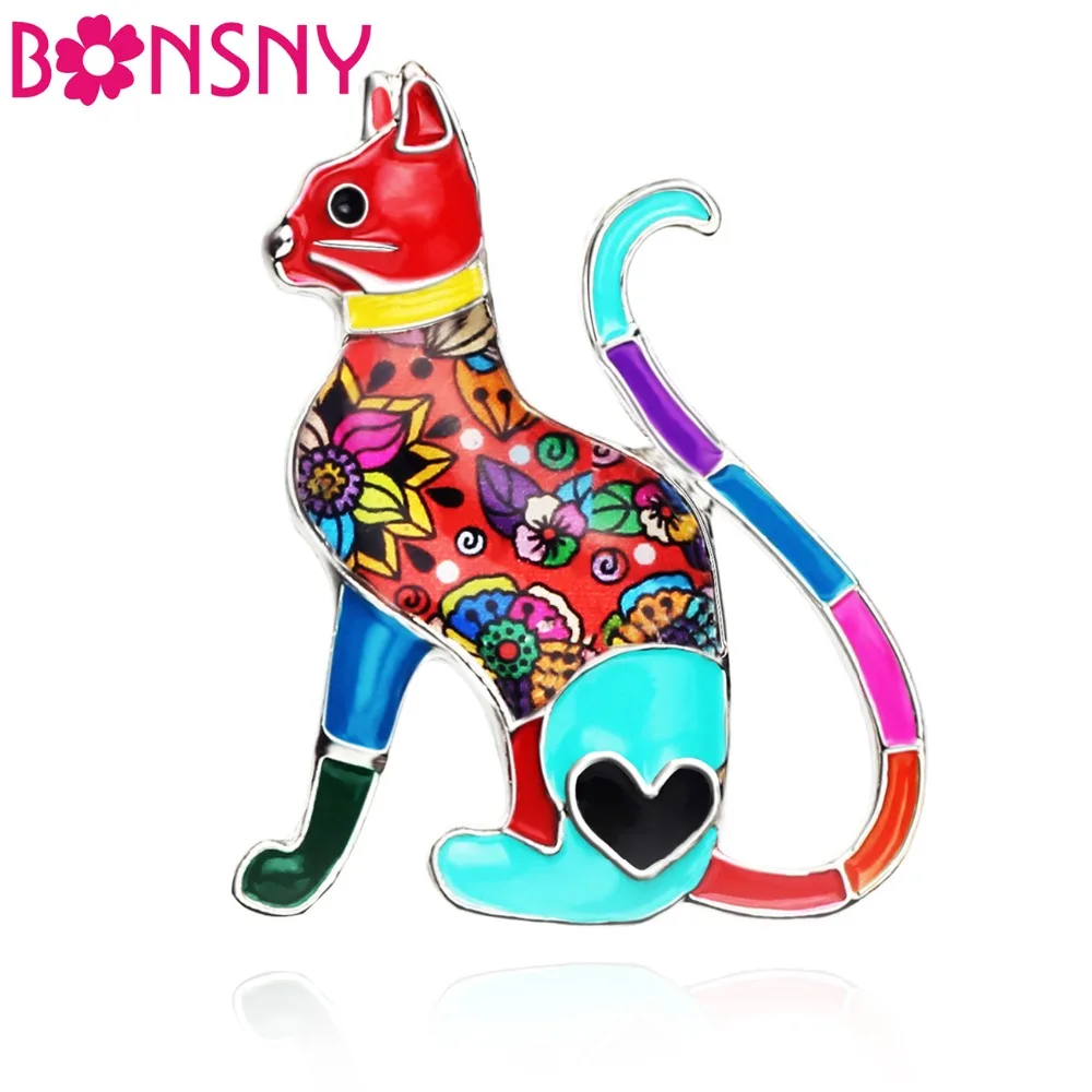 Элегантные эмалированные брошки Bonsny для женщин и девочек украшения костюма