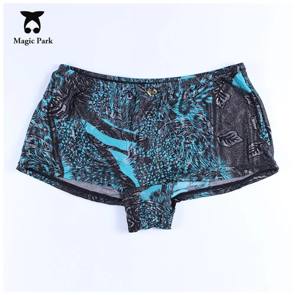 

MagicPark Women Boyshorts Underwear Mid Waist 55-70cm Smooth shiny Graffiti Women's Intimates drop shipping
