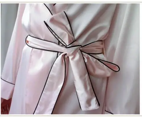 Розовый Атласный халат сексуальный пеньюар Femme Soie Атласные Халаты женские шелковые халаты для женщин пижамы Batas De Seda пеньюар кимоно Rob
