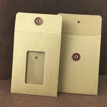 

Paper Bag Kraft Paper Envelop Document Packing Bags Cases Boxes With PVC Window Rectangular Paper Bags Envelop Cases 10Sets/Lot