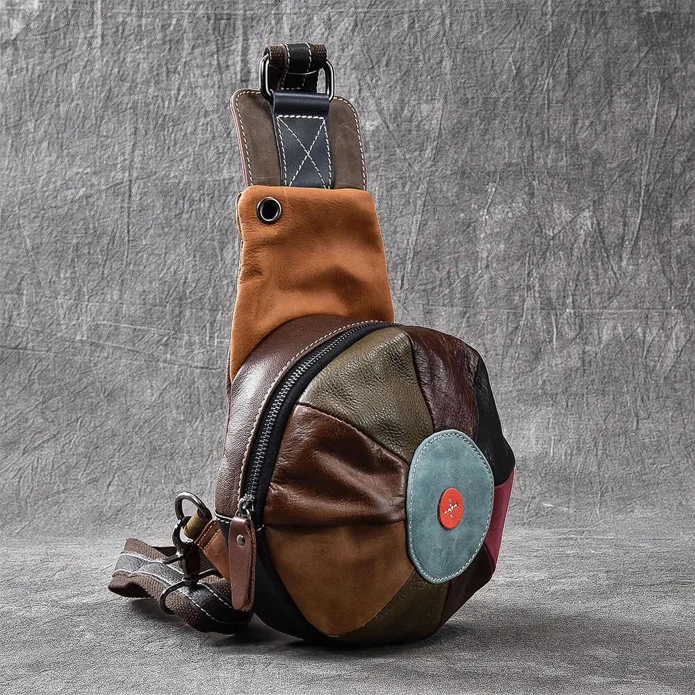 

Personality Genuine Leather Soft colorful Women Chest Bags Crossbody Bags Men's Messenger Bag Handmake Travel bag