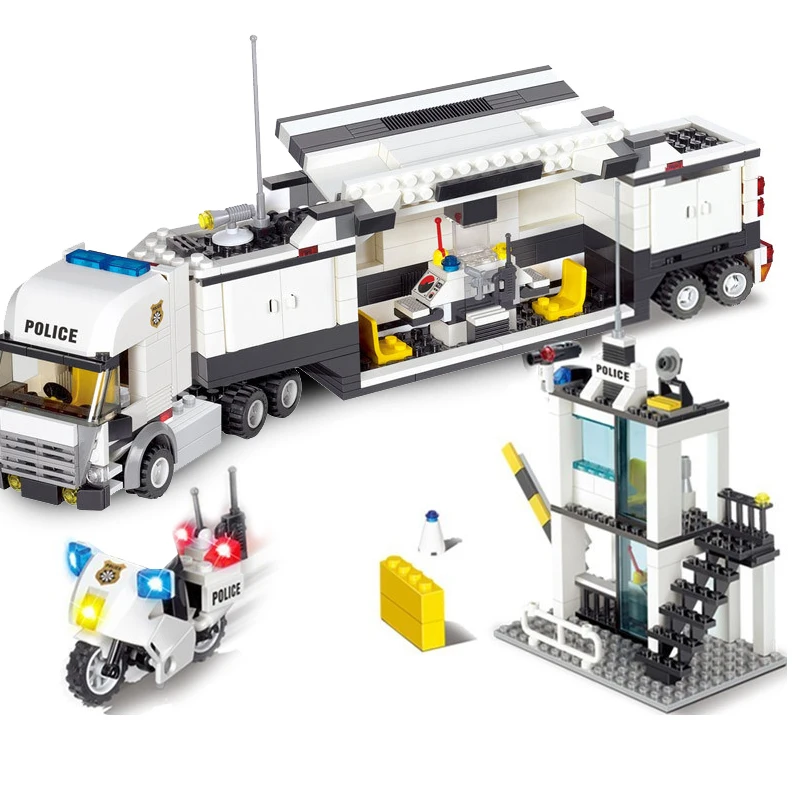 Miglior 511 + PCS Classic Building Blocks Stazione di Polizia di Blocchi di Costruzione di Modello FAI DA TE Giocattolo di Costruzione di Mattoni Giocattoli Educativi Per I Bambini Regalo