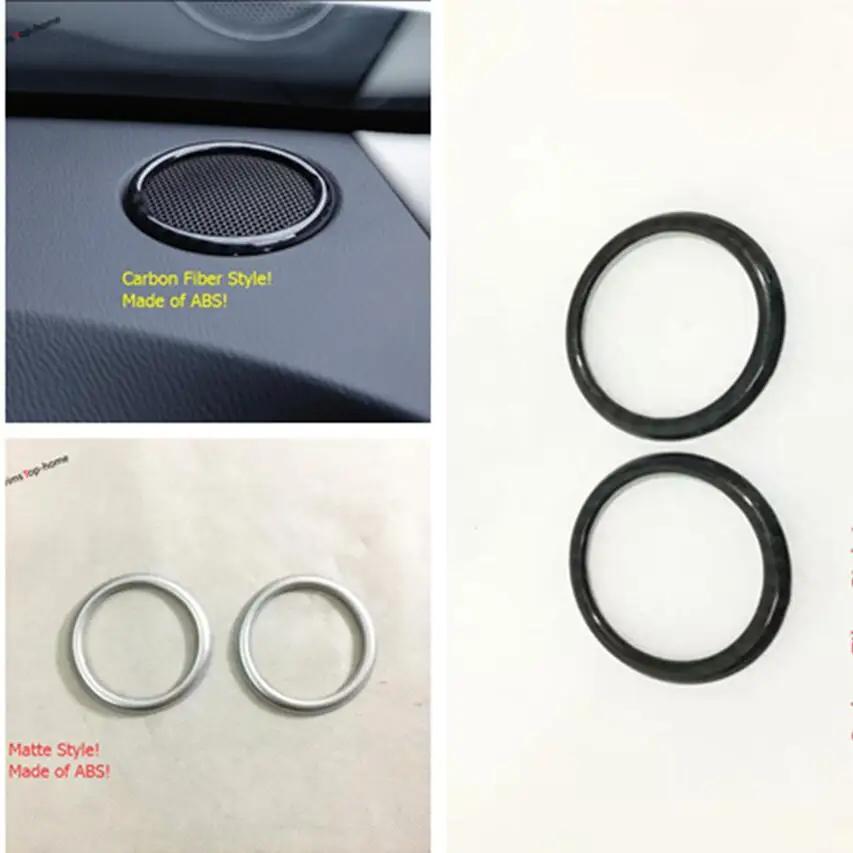 

Yimaautotrims Fit For Mazda 2 Demio 2015 - 2019 Dashboard Front Speaker Audio Ring Cover Trim / Matte / Carbon Fiber Style