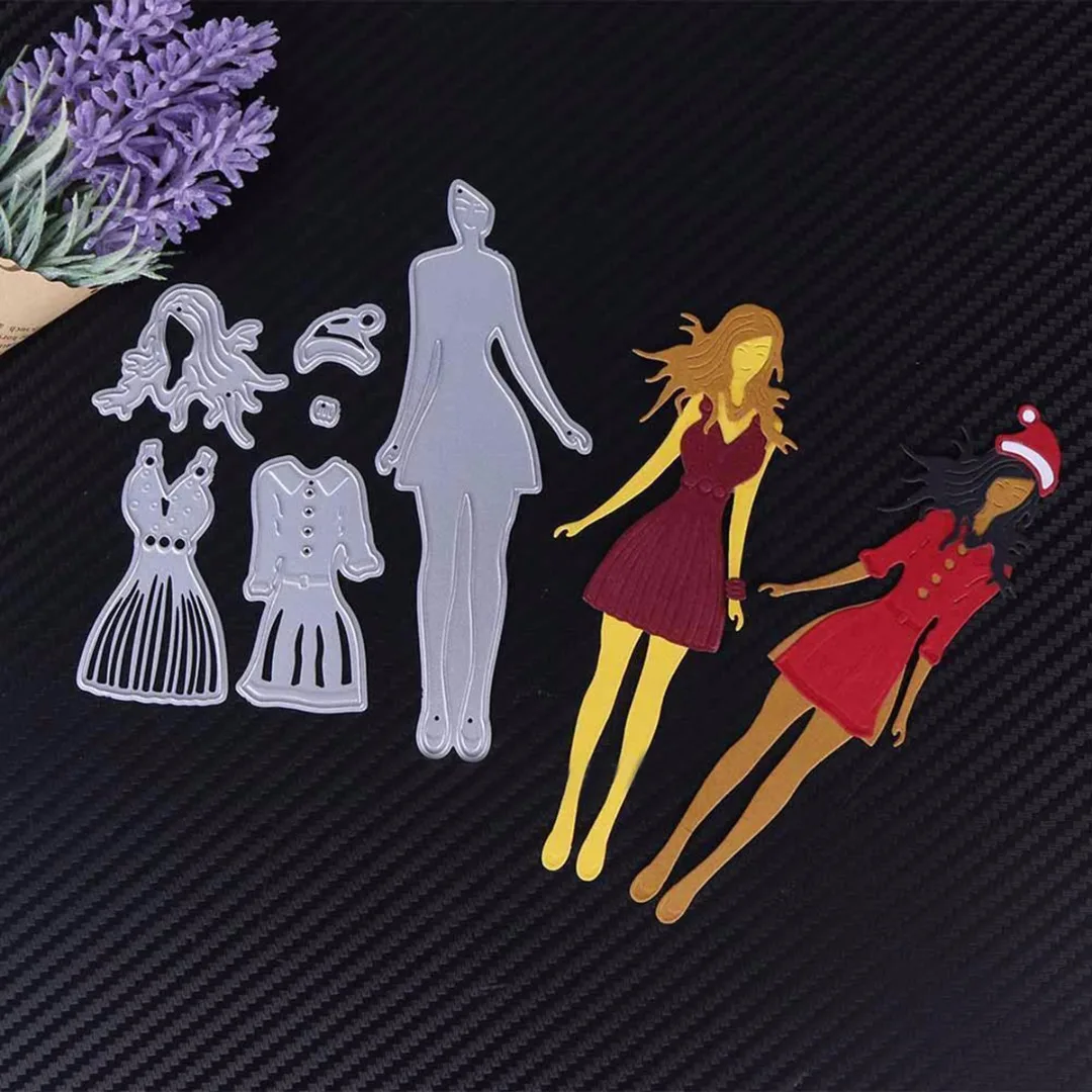 JX-LCLYL New Girls Metal Cutting Dies Stencil DIY Scrapbooking Embossing Paper Card Craft