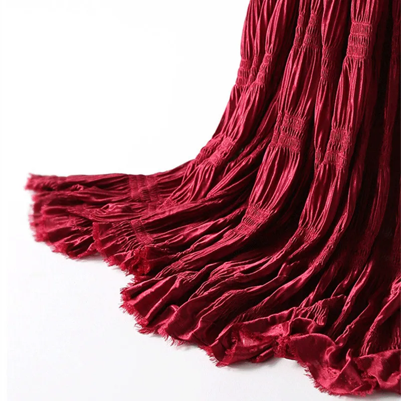 ST001 3meters Purple/Black/Champagne Smooth Good Drape Knitting 100% Polyester Fashion Crushed Women's Clothing Dress Fabric