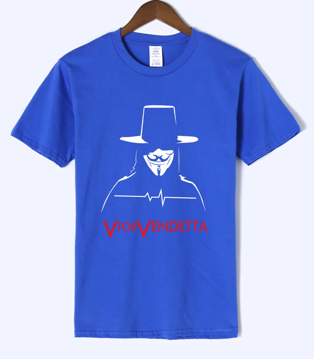 V for Vendetta со звездой одежда 2021 Модная Летняя Распродажа мужских футболок