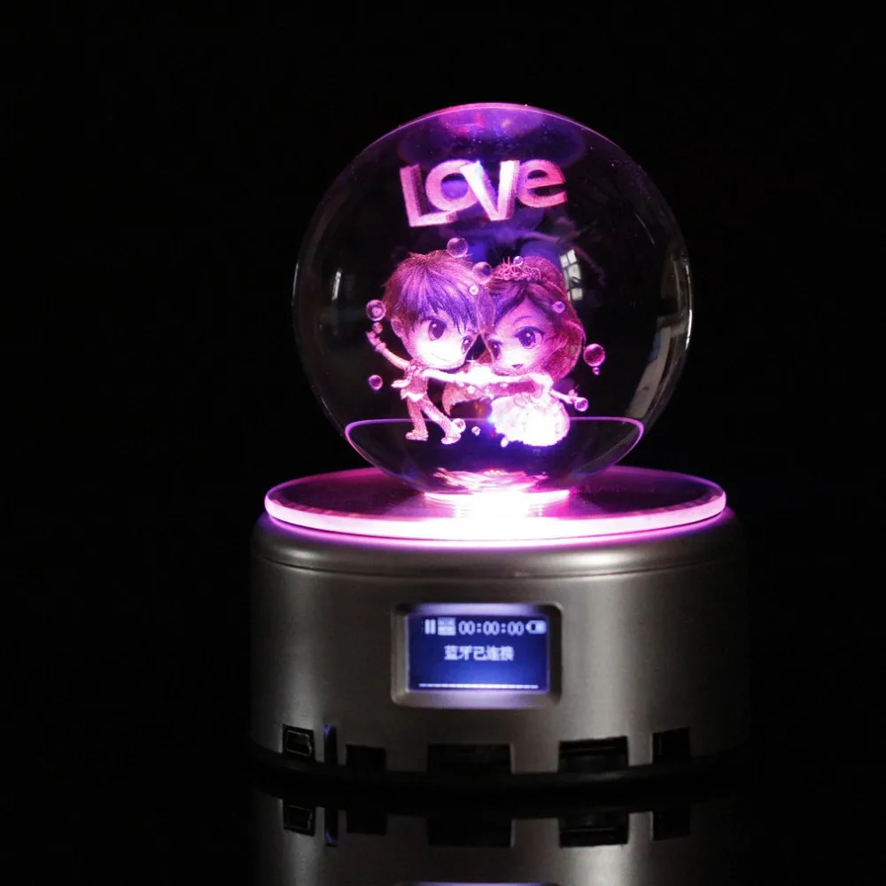 

Colorful LED Night Light Crystal Ball Music Box Music Box for Children Kids Birthday Gift Toys With Bluetooth Base