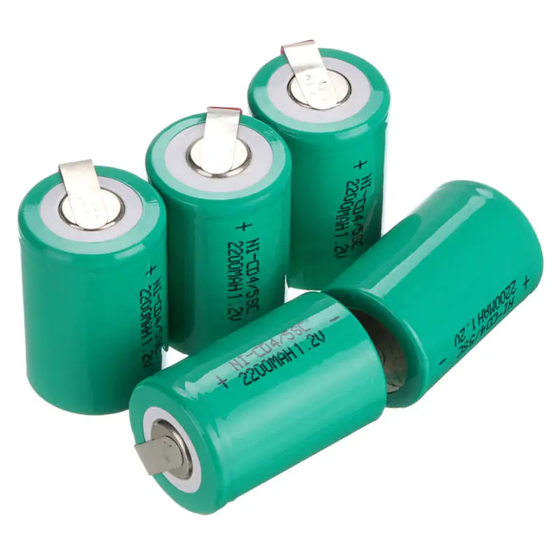 4PCS 2200mAh 4/5 SC Ni-CD Battery 1.2V Sub C batteries with tab for Power Tools power tool battery