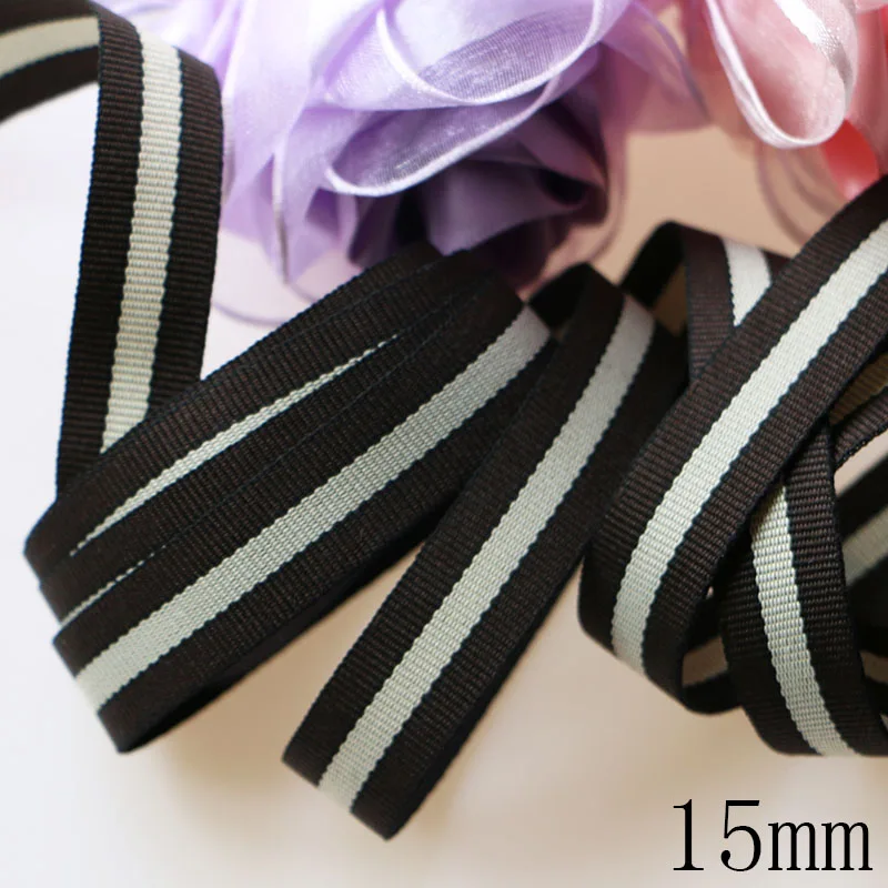 (10 ярдов/партия) 1 ''(18 мм) черная и белая grosgrain лента напечатанная Подарочная