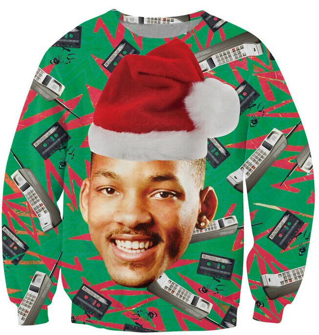 Causal Sweatshirt Fresh Prince Christmas Crewneck Jumper Will Smith