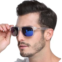 Dokly, модные солнцезащитные очки, мужские солнцезащитные очки, синие линзы, прозрачная оправа, Мужские квадратные брендовые солнцезащитные очки, UV400