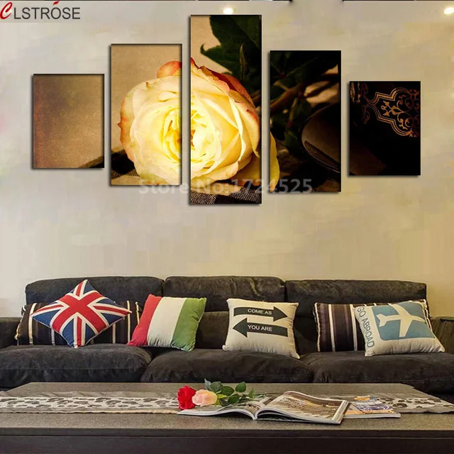 CLSTROSE Fashion Gold Rose Flower Canvas Painting Picture On The Wall Print Paintings Home Decor Art Photos No Frame | Дом и сад