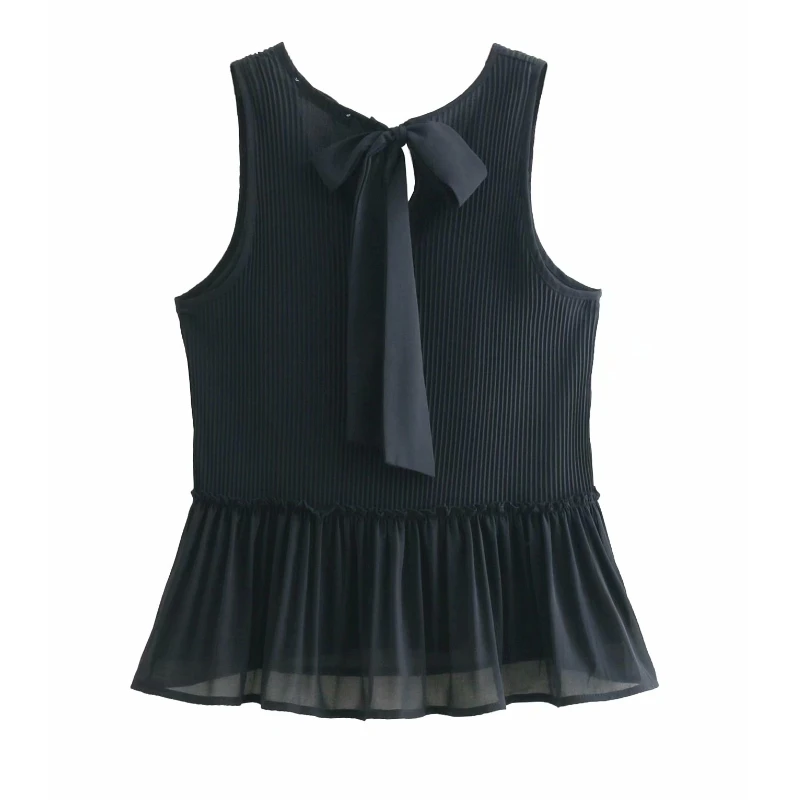 Manches Femmes Noir V Femininas Ls3264w Plissé Retour Sans Chemisier Femme Soie Cou Mode Ls3264b Chemise Blanc Bowknot Mousseline Pic Ls3264 as As Couleur De Hauts InF7rxqn