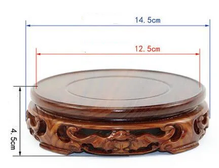 Каменные орнаменты основа дерево ремесла Рамка круглый камень бонсай цветок ваза из красного дерева чайник база - Цвет: 10