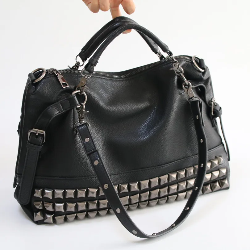 

2018 New Fashion Rivet Women handbags Bag,Simple Retro Casual Shoulder bag Crossbody Bag Motorcycle Bag~13B96