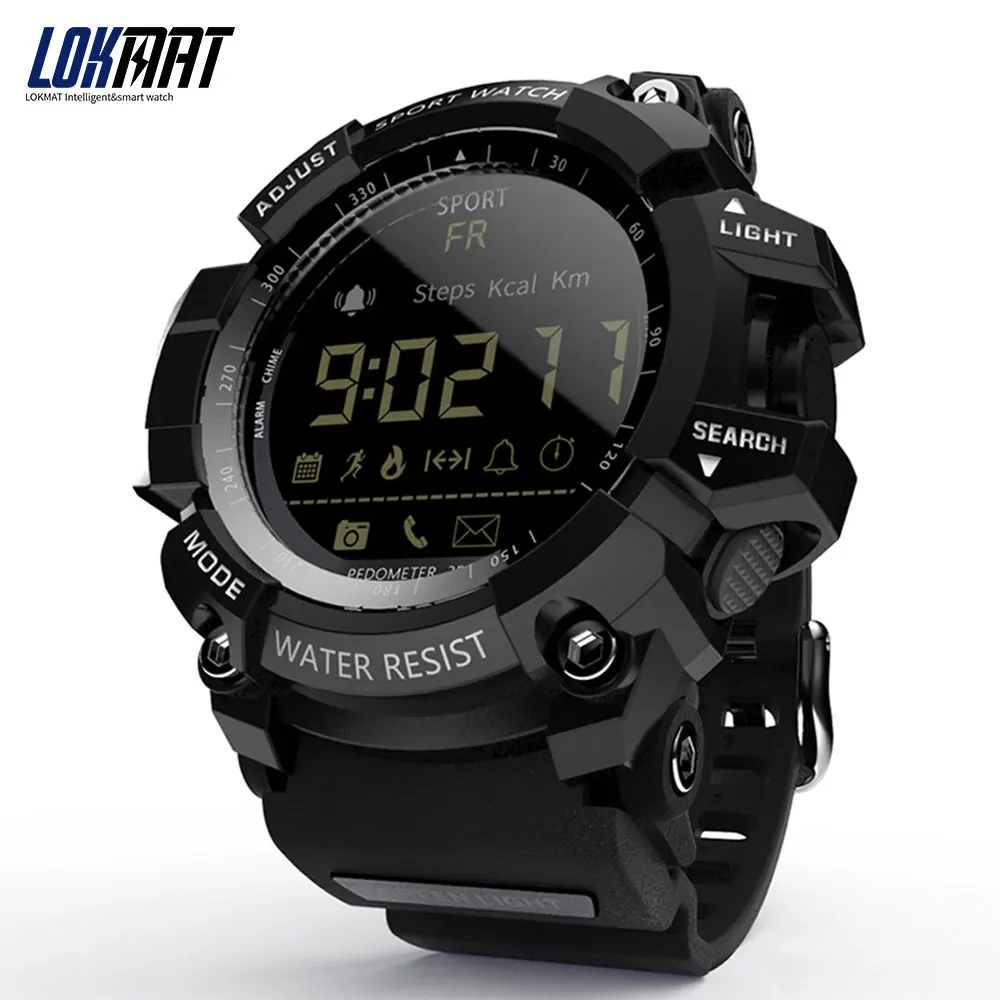 Goedkoop LOKMAT Smart Horloge Bluetooth Digitale Mannen Klok Stappenteller Smartwatch Waterdichte Sport Voor Ios Android Telefoon Online zcmecheap