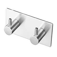 Хромированная Металлическая двойная шляпа и дверь пальто двойной держатель с крючками вешалки для одежды самоклеящийся держатель из нержавеющей стали морской оборудования