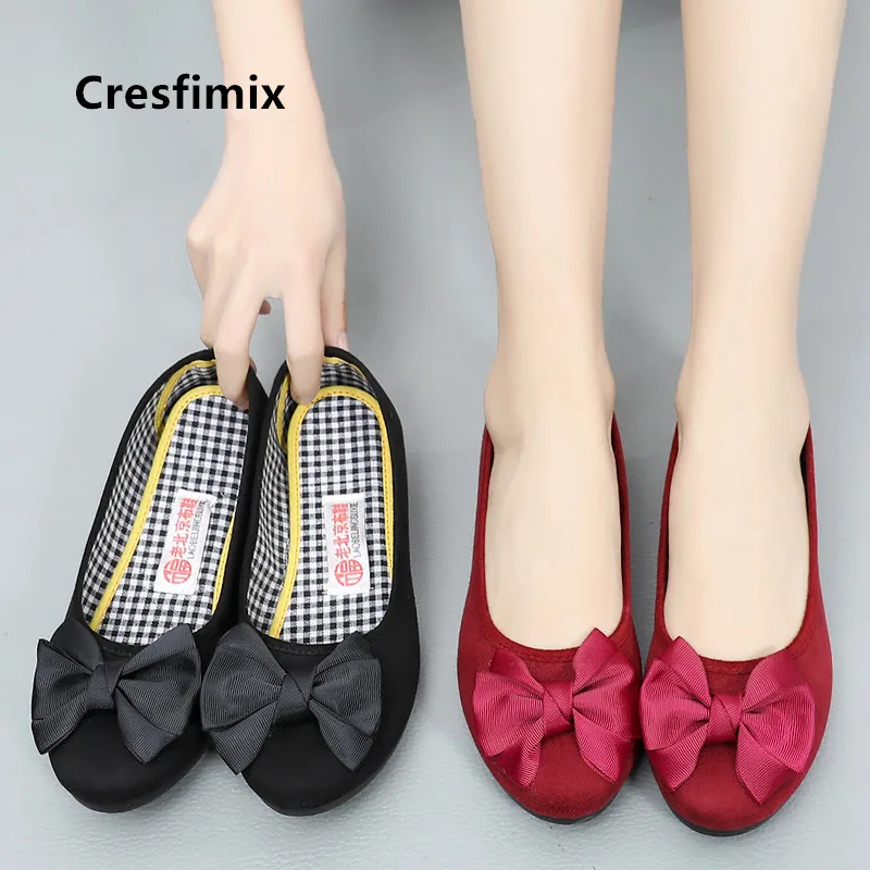 Cresfimix chaussures pour femmes женские модные черные танцевальные туфли размера плюс милые