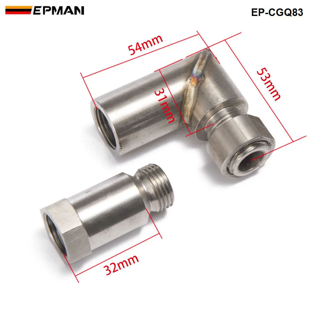 O2 Oxygen Sensor Angled Extender Spacer 90 Degree 02 Bung Extension M18 X 1.5