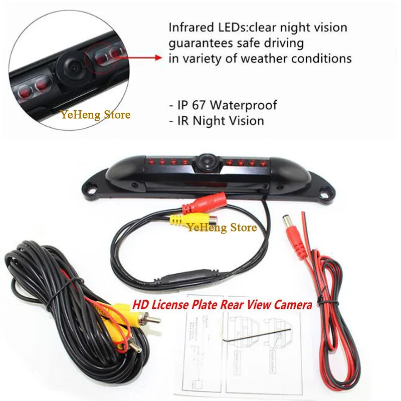 

Car IR Night Vision HD Reverse Rear View Camera European License Plate Backup Waterproof Night Vision Parking Camera