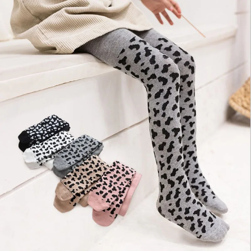 

2019 new baby girls leopard tights kids catroon pantyhose children leopard pantyhose cotton tights for kids