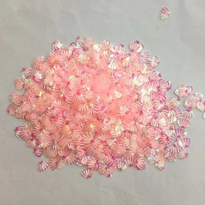 

Transparent Pink Yellow Blue Sequin 6*8mm Shell Shaped PVC Loose Sequins for Crafts Garment DIY Kids Scrapbook Accessory 1200pcs