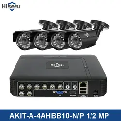 Hiseeu система видеонаблюдения 4CH 720 P/1080 P AHD камера безопасности DVR комплект CCTV Водонепроницаемая наружная домашняя система видеонаблюдения HDD