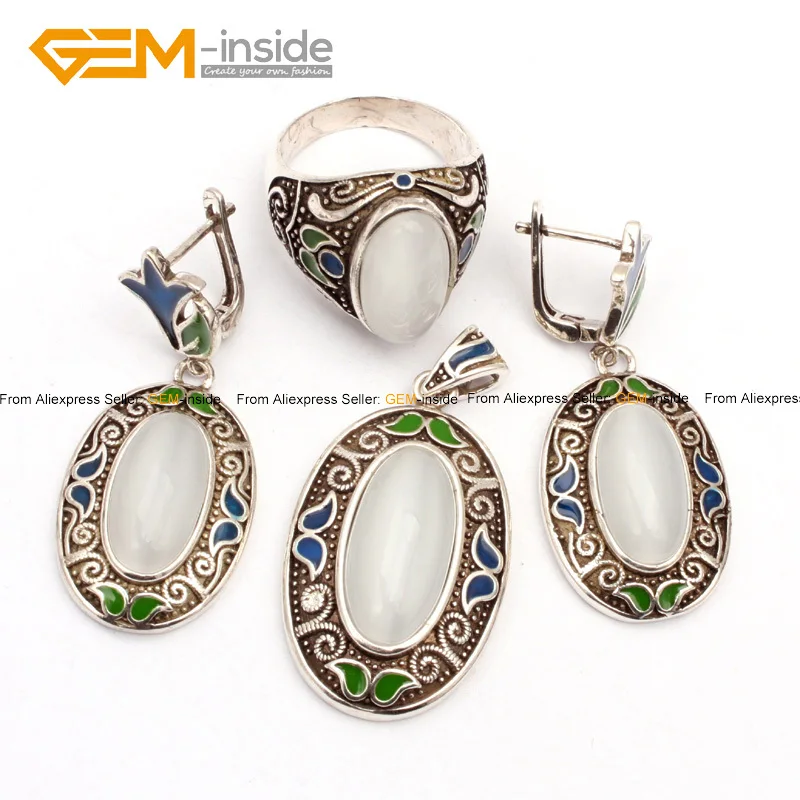 Jaspe piedras preciosas de cuarzo HOWLITE CRUZ gota colgante plata PL pendientes collar conjunto