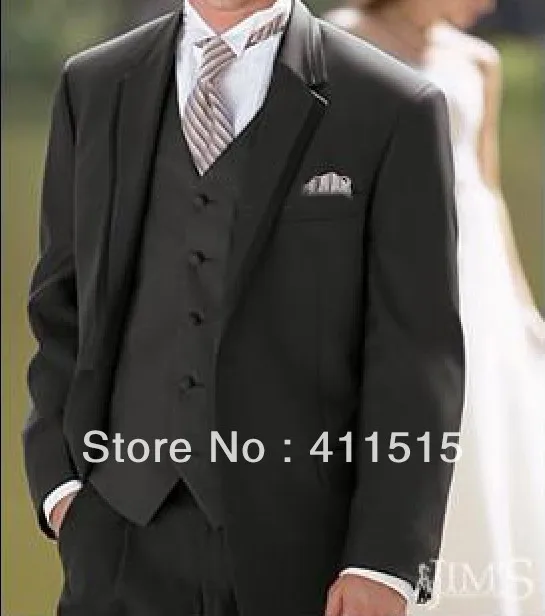 

FREE shipping!top Sell Black Groom wear Tuxedo Notch Lapel Groomsmen Men Wedding Suit/italian A suits for men/custom suit.tuxedo