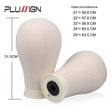 Plussign манекен голова 21 22 23 24 25 дюймов холст голова парик делая инструменты парик и манекен для шляп