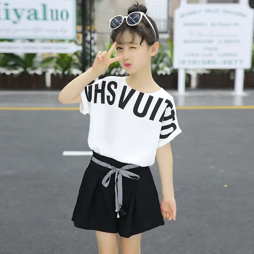 exercise clothing sets	 Girls Clothes Girls Summer Outfits Toddler Children Kids Fashion Set Top + Shorts 4 5 6 7 8 9 10 11 12 13 14 Years Clothing Sets classic Clothing Sets