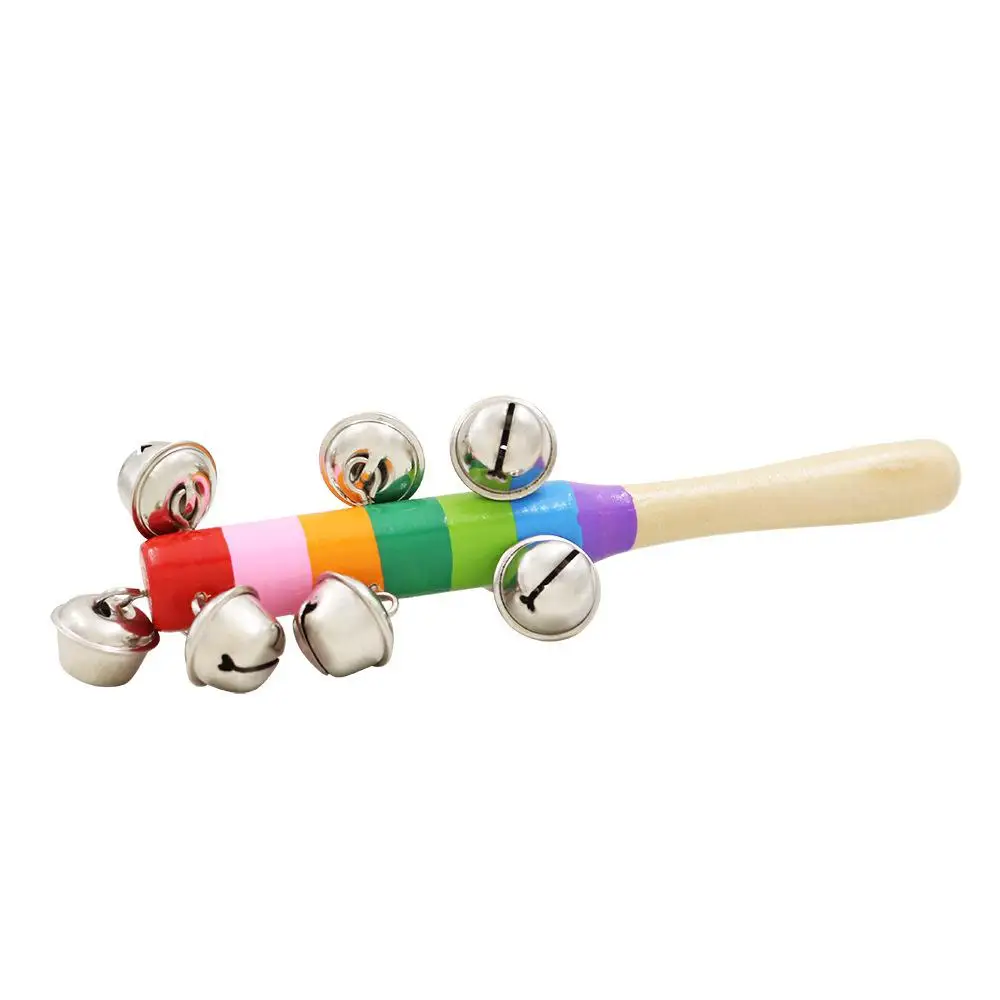 Деревянные радужные погремушки orff инструменты Детские перкуссия ручной шейкер детские игрушки случайного цвета