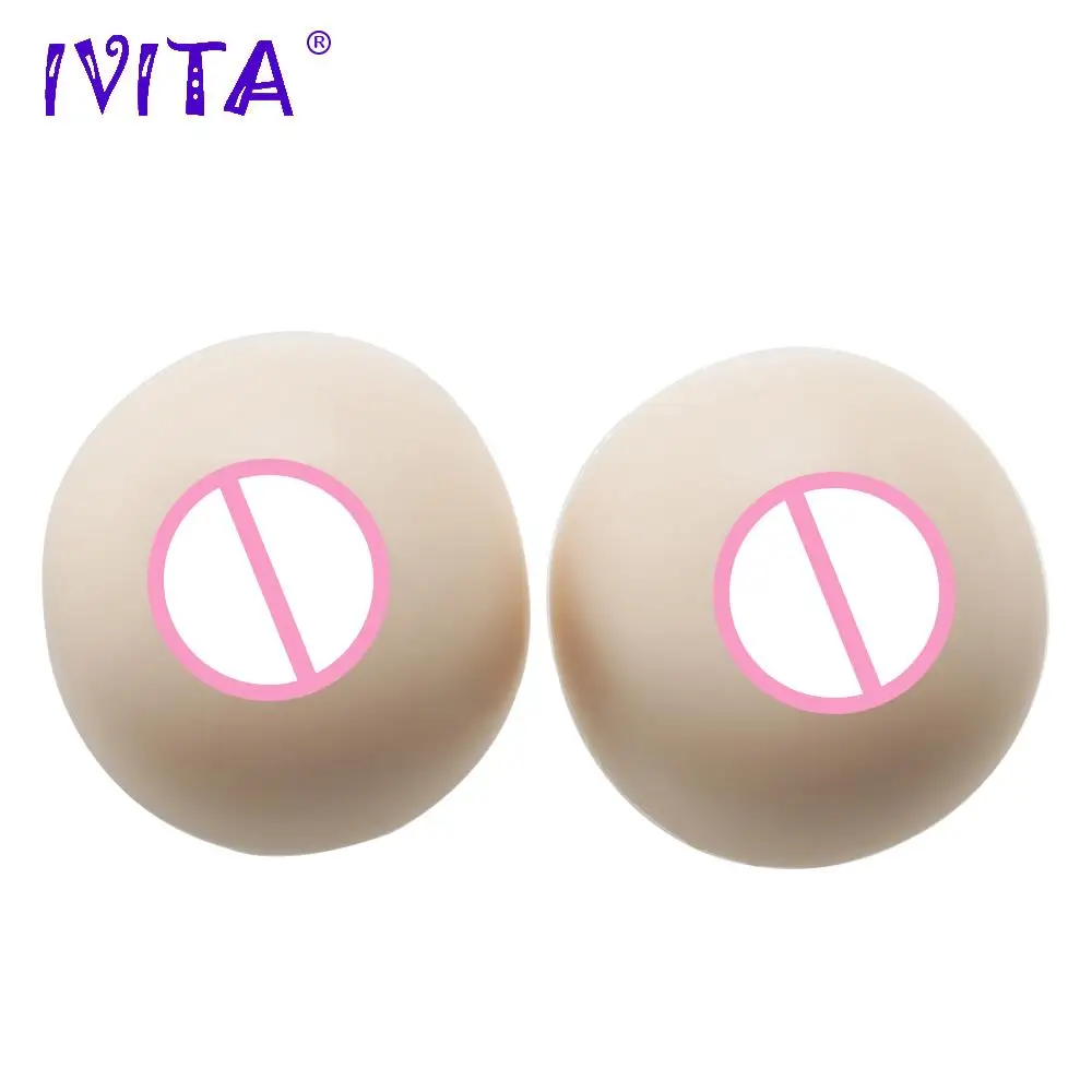 

IVITA 1600g Realistic Silicone Artificial Breast Forms False Boobs Enhancer For Transvestite Shemale bra Drag Queen Enhancer