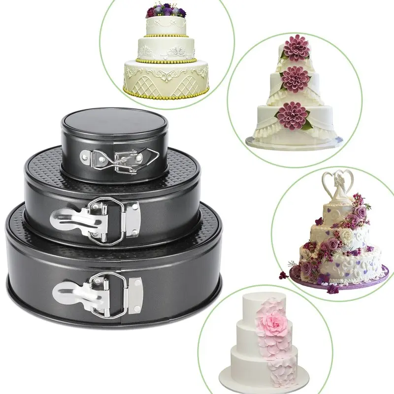 

Cake Mold 3 Pieces/Set,Alotpower 4 Inch 7 Inch 9 Inch Non-Stick Leakproof Round Cake Baking Pan with Removable Bottom Cake Pan