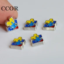 10 шт. Красивые милые аутистические лого плавающие амулеты подходят для медальонов, подарки