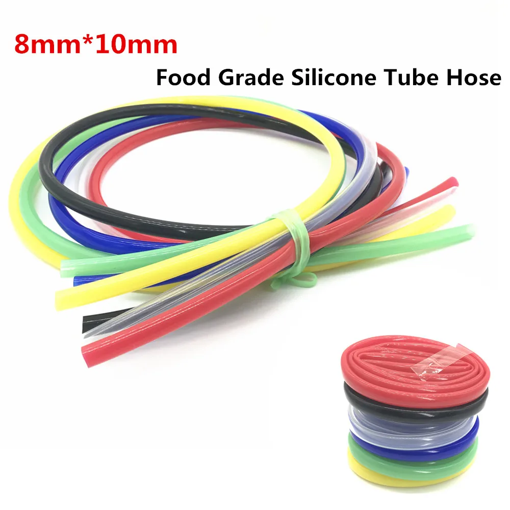 

8x10mm New arrival High and low temperature resistance tasteless non-toxic Transparent Food Grade Silicone Hose Tube Pipe 1M