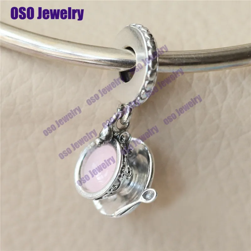 

Charm Prata 925 Tea Cup Charms Bead Fit Silver Bangle Bracelet charms for jewelry making pendants jewelry diy
