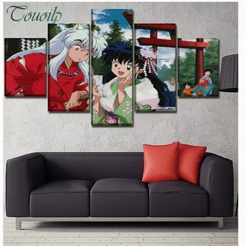 

5d Diy Resin Diamond Painting 5 pcs Anime InuYasha Cross Stitch Full Diamond Embroidery mosaic Pattern Rhinestone Pasted Mosaic