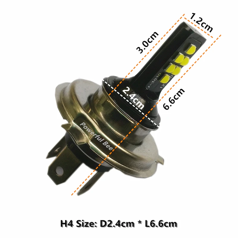 12 Вт * 2 3030SMD холодный белый светодиодный налобный фонарь H4/9003 H6/BA20D p15d
