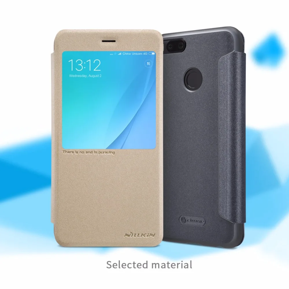 Cover For Xiaomi Mi A1 Case Nillkin Sparkle Pu Leather Flip Cover Smart