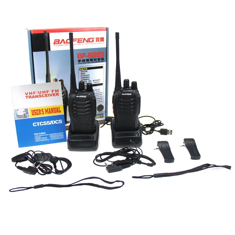 2 шт. Baofeng 888S BF портативная рация 5 Вт Портативное двухстороннее радио UHF 400 470 МГц 16CH