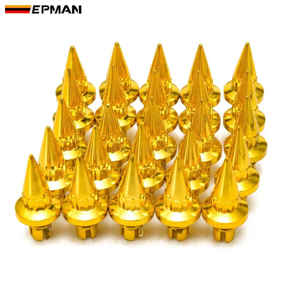 EPMAN -25pcs/lot Plastic Rim Lip Replacement Spike Wheel Rivets / Nuts For Wheel Cap Lip Screw Bolt Tires EPAS056G