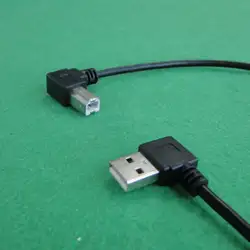 Высокое качество USB2.0 мужчина оставил 90 градусов локоть USB B 90 градусов принтер, сканер линии передачи данных двойной локоть usb кабель 0,5 м 1 м