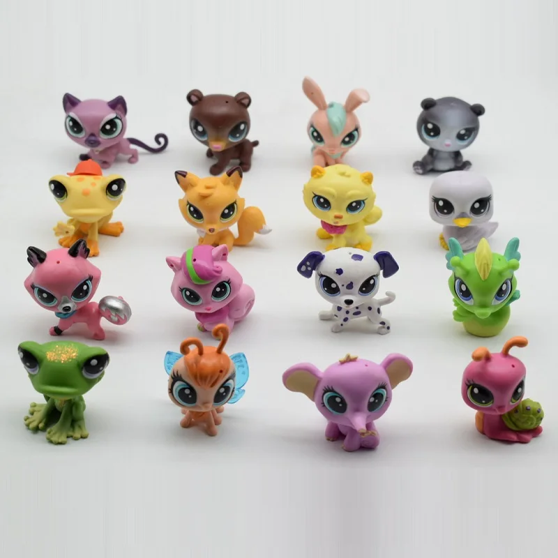 LPS Toy 18Pcs Pet Shop Animals Cats Kids Action Figures PVC LPS Toys for Children Birthday