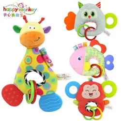 Счастливый обезьяна новая кора резинка BB Куклы Игрушки для маленьких детей новорожденных творческий плюшевые Игрушечные лошадки